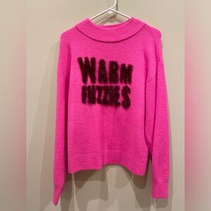 A New Day Hot Pink “Warm Fuzzies” Sweater, Size Medium